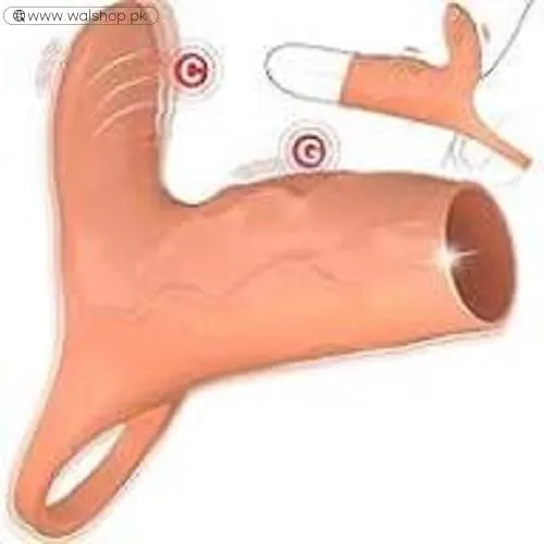 Vibrating Penis Sleeve Cock Ring With Clitoral Stimulator