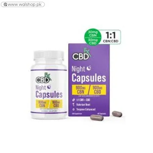 Cbd + Cbn Night Capsules For Sleep 1:1 Ratio 900Mg