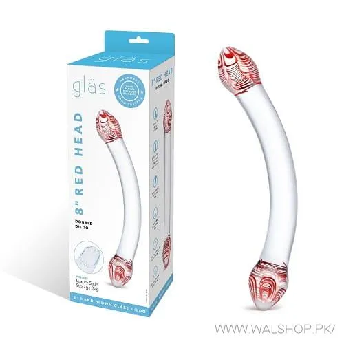 8 Red Head Double Dildo