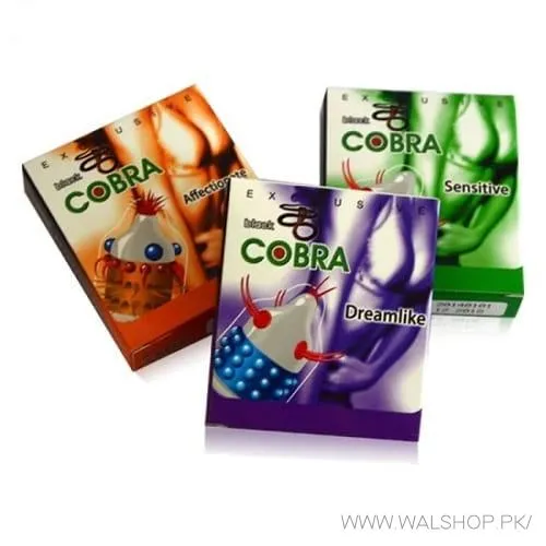 Cobra Novelty Lubricated Spike Condom - 4 Pieces