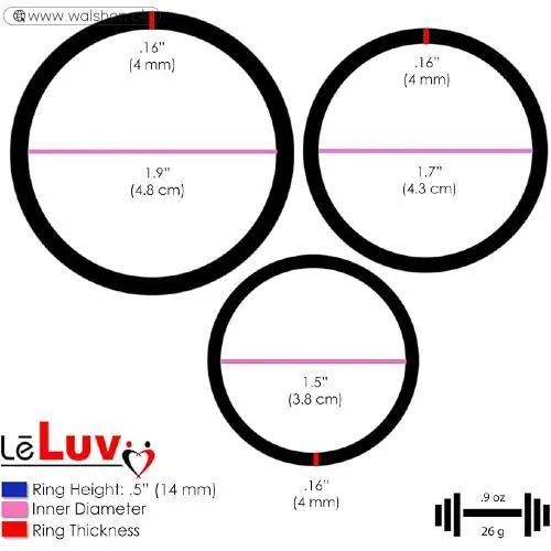 LeLuv Silicone Cock Ring Set
