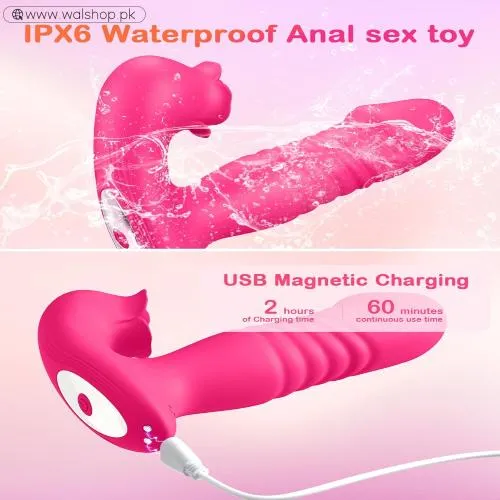 Thrusting Dildo Sucking Vibrator Rose Sex Toys For Women